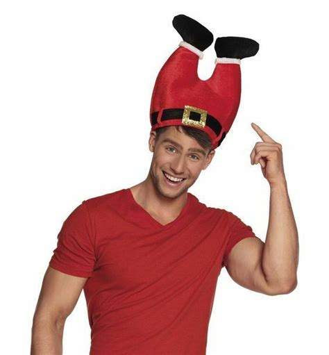 Domestar Funny Christmas Hat Novelty Crazy Santa Pants Hat For Holiday
