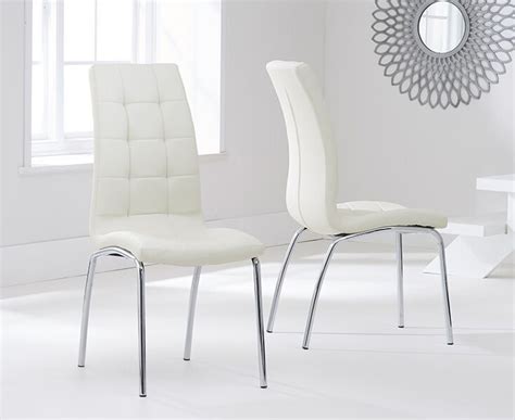 Winchester leather oak dining chair. Modern cream faux leather dining chairs - Pair - Homegenies