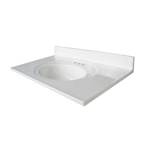 See more ideas about home depot, depot, cultured marble vanity top. Glacier Bay Newport 37 in. W x 22 in. D Cultured Marble Vanity Top in White with White Sink ...