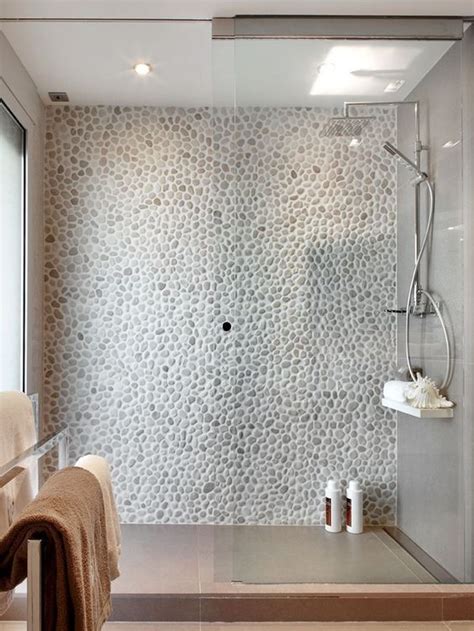 Walk In Shower Ideas With Pebble Floor Design Corral