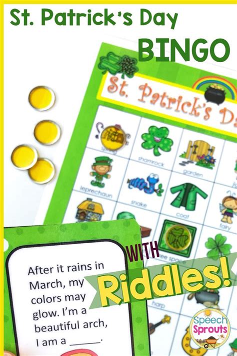 15 fun st patrick's day games for kids; St. Patrick's Day Bingo Riddles in 2020 | Spring speech therapy activities, Speech therapy games ...