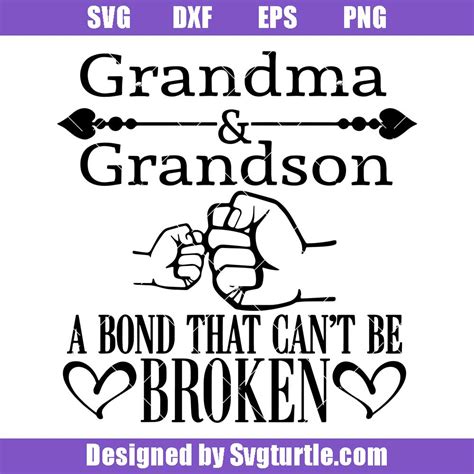 grandma and grandson a bond that can t be broken svg