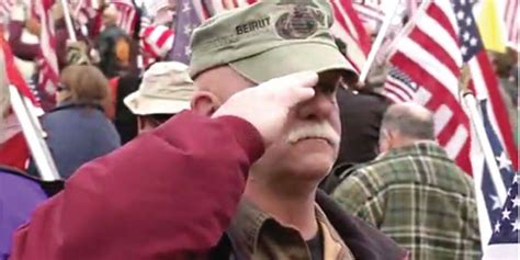 At Least 1000 Veterans Descend Upon College To Protest American Flag