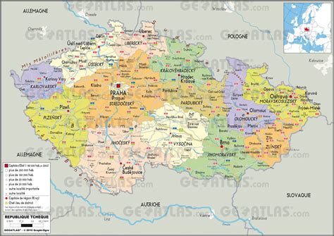 La république tchèque (improprement appelée tchéquie parfois), si elle est essentiellement visitée pour sa magnifique capitale, prague. Carte de la République tchèque - Plusieurs cartes du pays ...