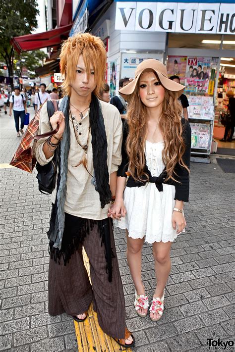 Stylish Shibuya Couple W Blonde Hair Wide Leg Pants Sundress And Espadrilles Tokyo Fashion