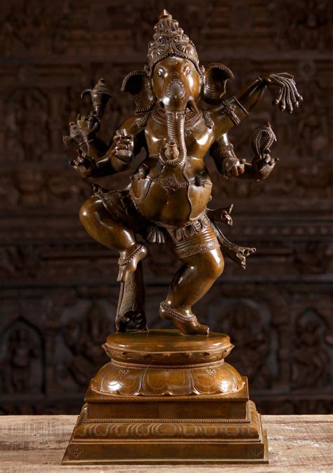 Sold Bronze Dancing Ganesh Statue With 6 Arms 265 132b3 Hindu