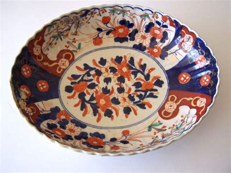 Antique Japanese Imari Scalloped And Fluted Bowl Oval Imari Etsy Uk Imari Antiques