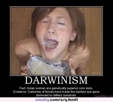Darwinism Asian Bukkake Facial Cum Gokkun Demotivational Poster