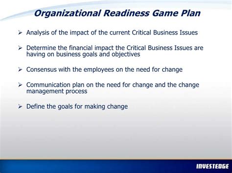 Organizational Readiness Project Success Planning