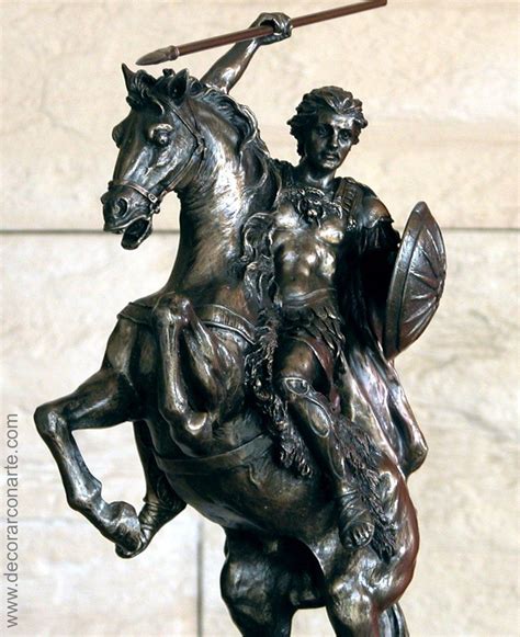 Alejandro Magno Figura con pátina bronce 31x24x12cm Alejandro magno