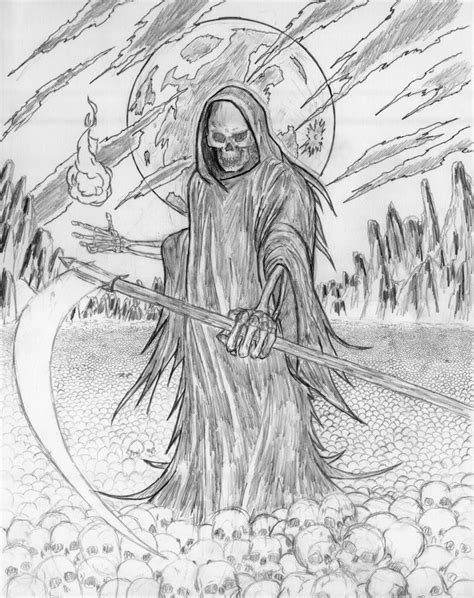 Grim Reaper Coloring Sheets Grim Reaper Wip Badass Drawings Grim