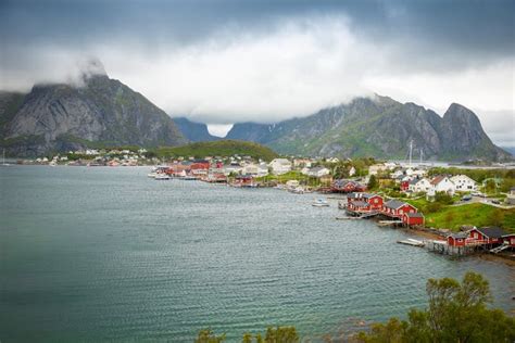 Reine Fishing Village On Lofoten Islands Norway Stock Photo Image Of