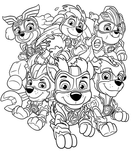 Free Paw Patrol Mighty Pups Coloring Pages Printable