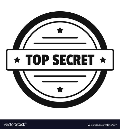 Top Secret Logo Simple Style Royalty Free Vector Image