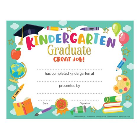 Kindergarten Graduate Gold Foil Stamped Certificate Pack Of 25