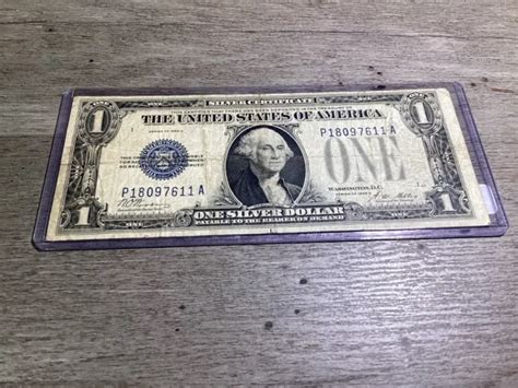 1928 A Misaligned 1 Dollar Bill Funny Back Silver Certificate 7611