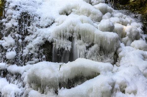 Beautiful Frozen Waterfall In The Winter Stock Image Image Of Freeze