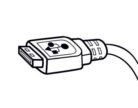 USB Cable Coloring Page Coloringcrew Com