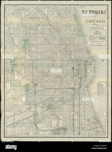 1890 Chicago Map By Rand Mcnally Stock Photo Alamy
