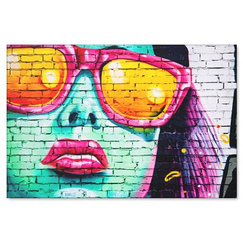 Woman On Wall Canvas Wall Art Design Part Of Our Urban Art Collection Showing A Stylized Woman