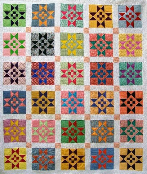 Old Fashioned Quilt 1930s Prints Pattern On Vintage Quilts Patterns Paper Pieced