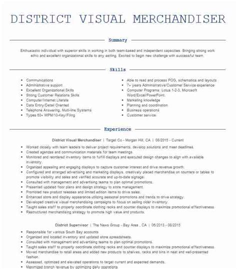 Role of visual merchandiser, visual merchandising techniques. District Visual Manager Resume Example Forever 21 - Endicott, New York