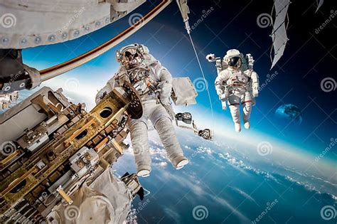 International Space Station And Astronaut Stock Image Image Of