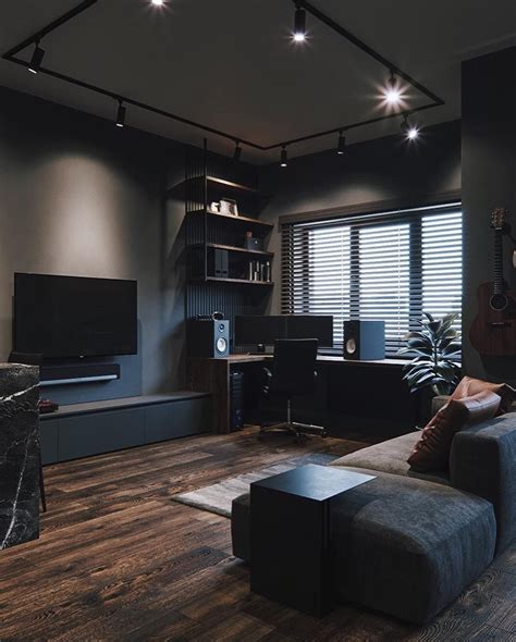 💡ДА ИЛИ НЕТ ⠀⠀⠀ 📐dark Livingroom Is Designed And Visualized By Studio