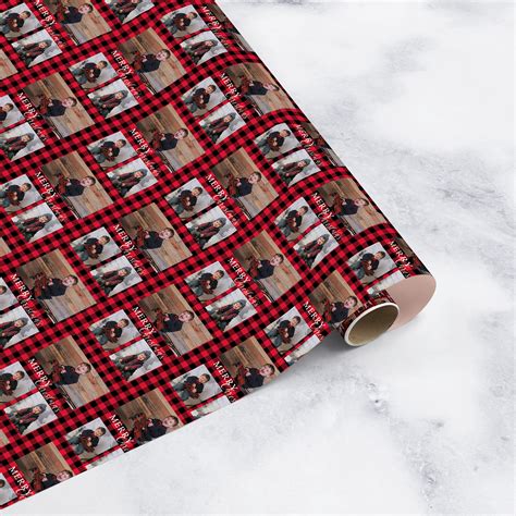 photo wrapping paper custom wrapping paper photo christmas wrapping paper buffalo plaid