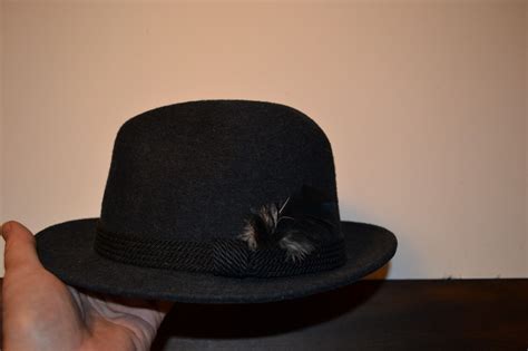 Vintage Stetson Mallory Dark Gray Fedora Style Hat Si Gem