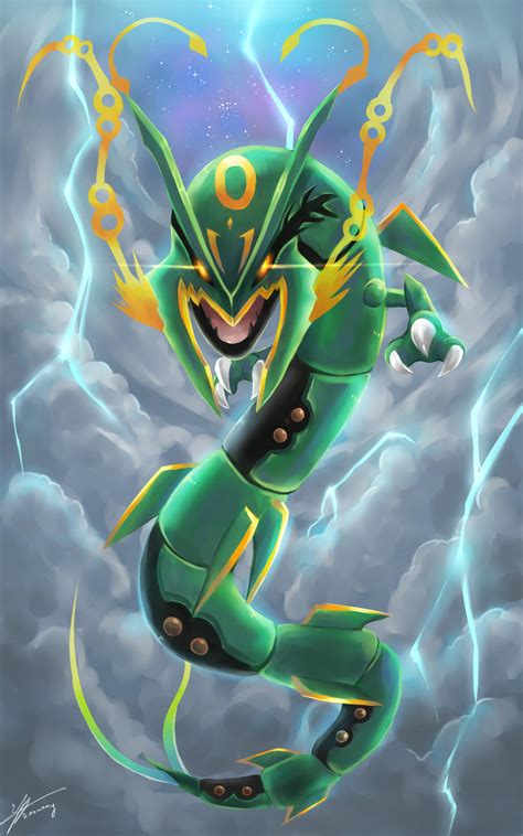 Ruler Of The Sky Mega Rayquaza By R Nowong On Deviantart