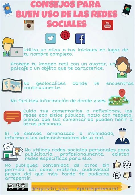 Consejo Para Buen Uso De Las Redes Sociales Infographic Poster