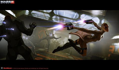 Artist Matt Rhodes Concept Art For Mass Effect 2 Great Pose Escape