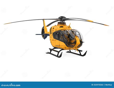 Yellow Helicopter Isolated Stock Illustration Illustration Of Vehicle