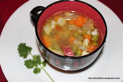 Clear Vegetable Soup With An Indian Phodni Travels For Taste