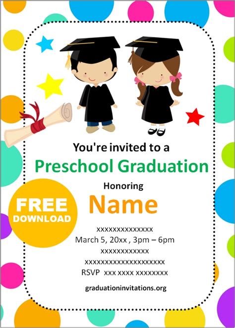 Printable Preschool Graduation Invitation Template Printable Templates