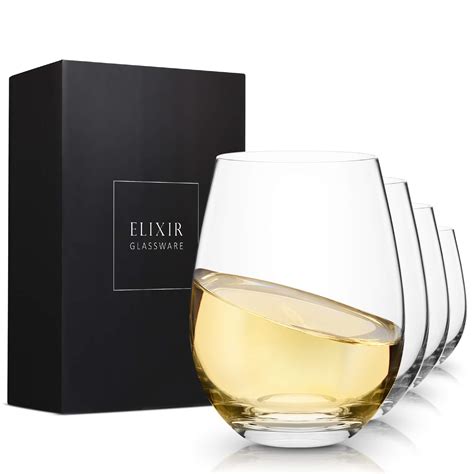 Buy ELIXIR GLASSWARE Stemless Wine Glasses Hand Blown Red White Wine