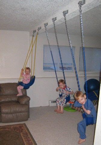 This copper and leather swing has become the most popular seat in the living room since it's been up. DIY Sensory Boards for Babies and Toddlers | Indoor swing, Awesome things and Beams