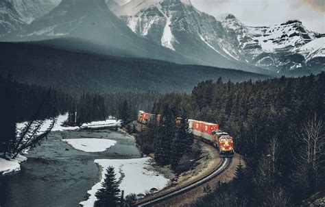 Wallpaper Mountains Train Railroad Images For Desktop Section