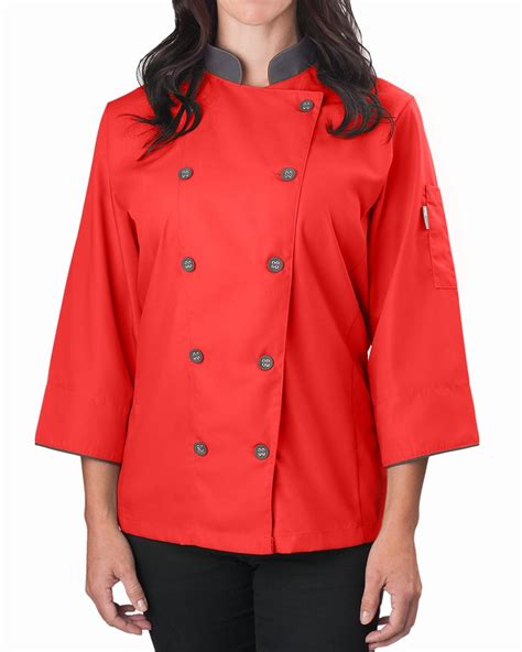 Kng Womens ¾ Sleeve Active Chef Coat Chef Jackets Uniforms Work And Safety