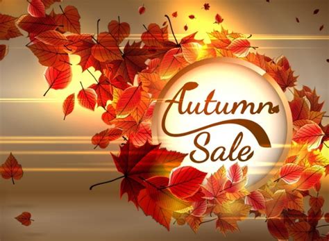 Free Elegant Red Leaves Autumn Sale Vector Background