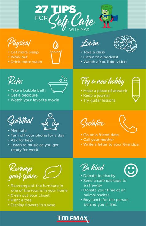 27 Self Care Tips Infographic Best Infographics