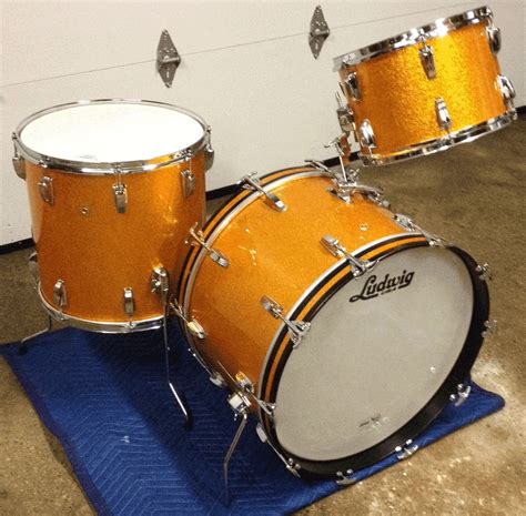 Vintage Late S Ludwig Classic Rewrap In Gold Sparkle Mke