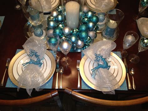 20 Blue And Silver Christmas Table Decorations