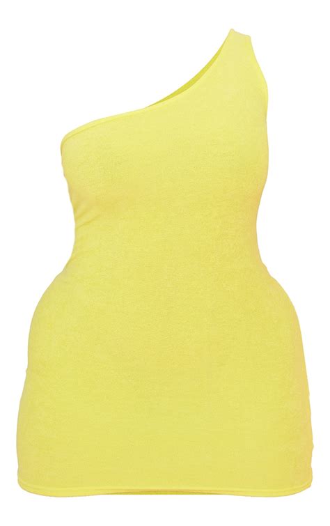 Shape Yellow Towelling Bodycon Dress Prettylittlething Ksa