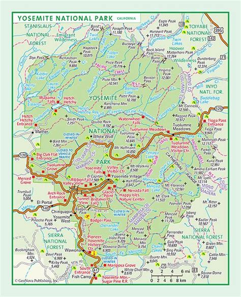 Map Of Attractions At Yosemite National Park London Top Attractions Map