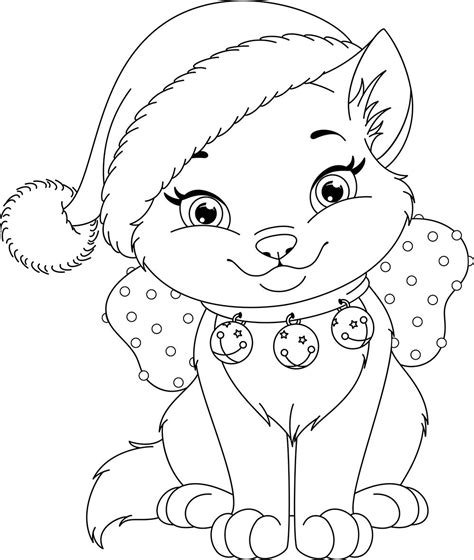 90 Printable Christmas Kitten Coloring Pages Inactive Zone
