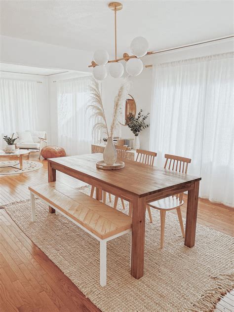 Boho Bohemian White Wood Cozy Dining Room Living Space