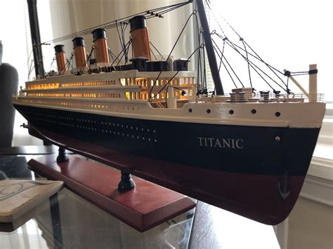 Led Rms Titanic Wooden Model Ship Inch With Warm Light Assembled In