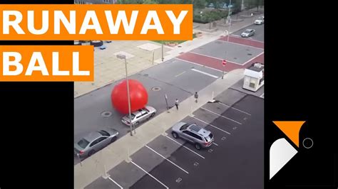 Giant Red Ball From An Art Installation Broke Free In Toledo Fail
